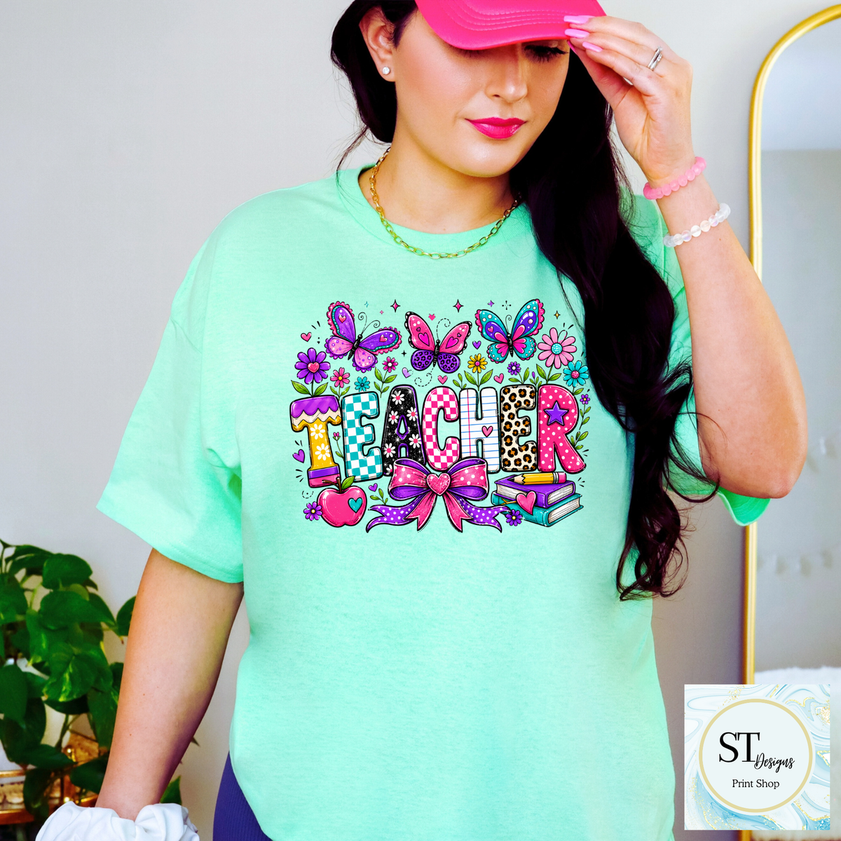 Colorful Butterfly Teacher Crewneck Sweatshirt | Cute Butterfly Floral Teacher Sweatshirt | Teacher Appreciation Gift | Back to School | Unisex S-5XL